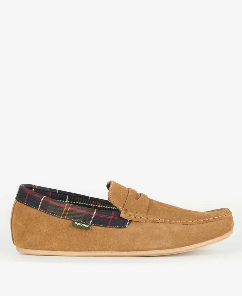 Barbour Mens Porterfield Slipper in Dark Sand